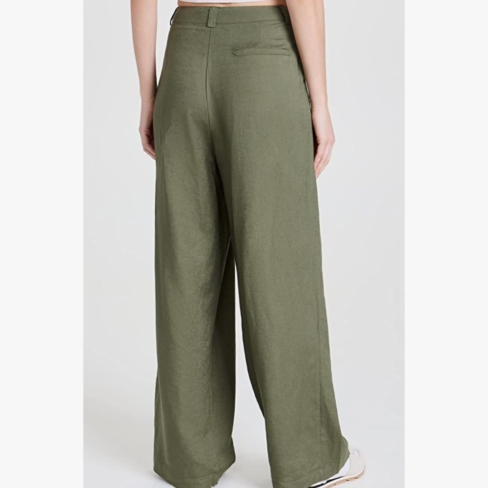 Lioness Women's Olive Green La Ouinta Wide Straight Leg Mid Rise Pants M - Picture 4 of 12
